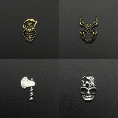 10pcs Halloween Nail Art Charms 3D Alloy Skull Pumpkin Spider Nail Art Jewelry