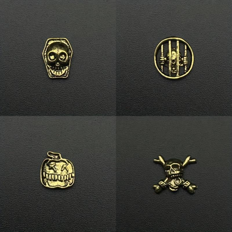 10pcs Halloween Nail Art Charms 3D Alloy Skull Pumpkin Spider Nail Art Jewelry