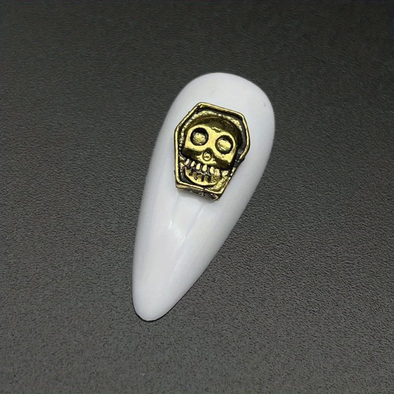 10pcs Halloween Nail Art Charms 3D Alloy Skull Pumpkin Spider Nail Art Jewelry