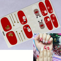 Christmas Nail Polish Stickers with Nail File & Snowflake Tree Design