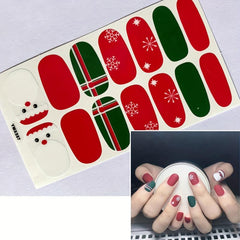 Christmas Nail Polish Stickers with Nail File & Snowflake Tree Design