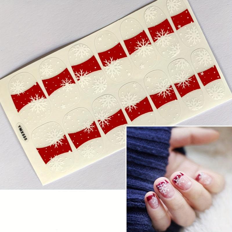 Christmas Nail Polish Stickers with Nail File & Snowflake Tree Design
