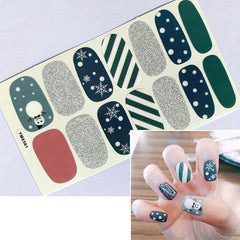 Christmas Nail Polish Stickers with Nail File & Snowflake Tree Design