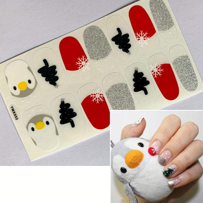 Christmas Nail Polish Stickers with Nail File & Snowflake Tree Design