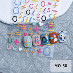 5D Embossed Nail Stickers for Women Nail Art Decals