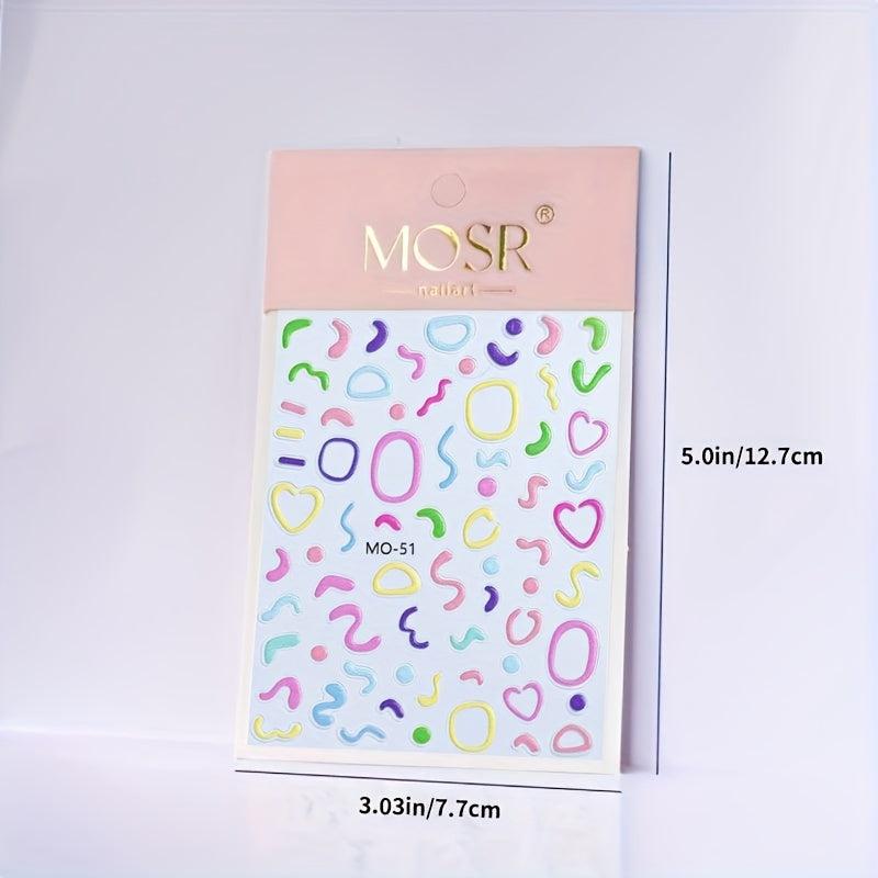 5D Embossed Nail Stickers for Women Nail Art Decals