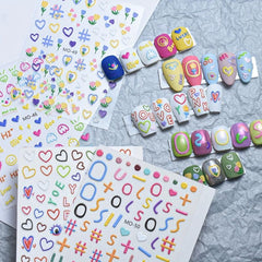 5D Embossed Nail Stickers for Women Nail Art Decals