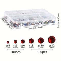 Box AB Crystal Flat Back Nail Rhinestone 3D Decoration 2400 Pcs