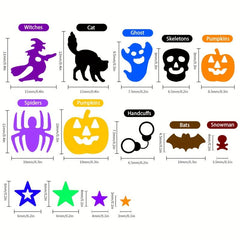 12 Grid Halloween Nail Glitter Sequins Pumpkin Skull Spider Witch