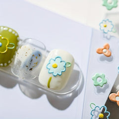 Summer Flower Art Stickers Holographic Nail Decals
