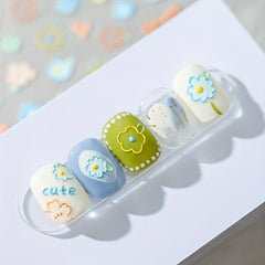 Summer Flower Art Stickers Holographic Nail Decals