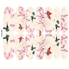 Flower & Butterfly Nail Polish Stickers - Full Wrap Nail Decals