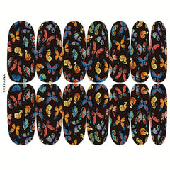 Flower & Butterfly Nail Polish Stickers - Full Wrap Nail Decals