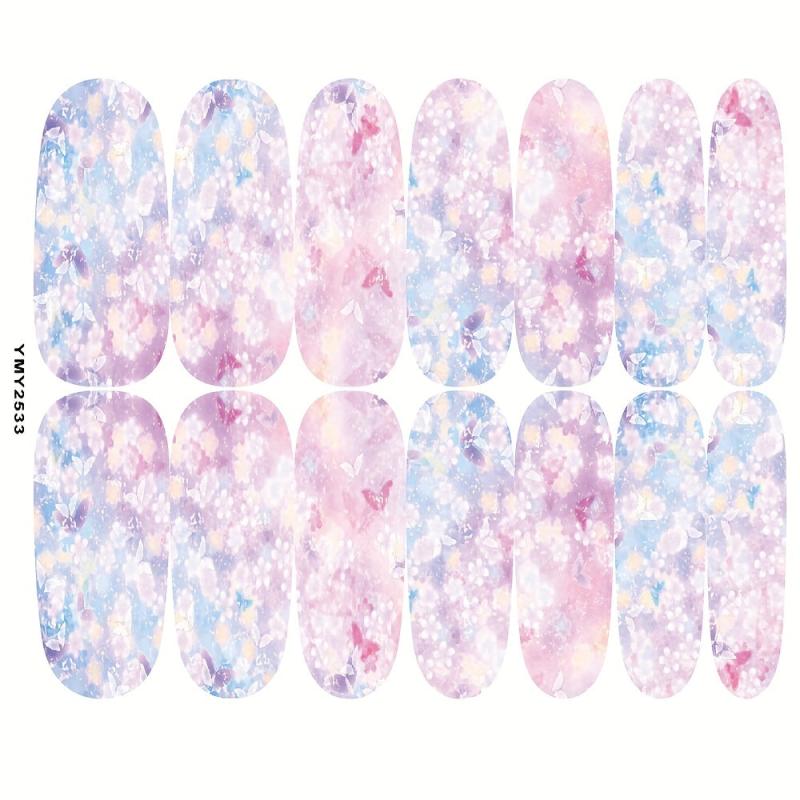 Flower & Butterfly Nail Polish Stickers - Full Wrap Nail Decals