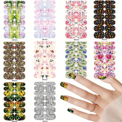 Flower & Butterfly Nail Polish Stickers - Full Wrap Nail Decals