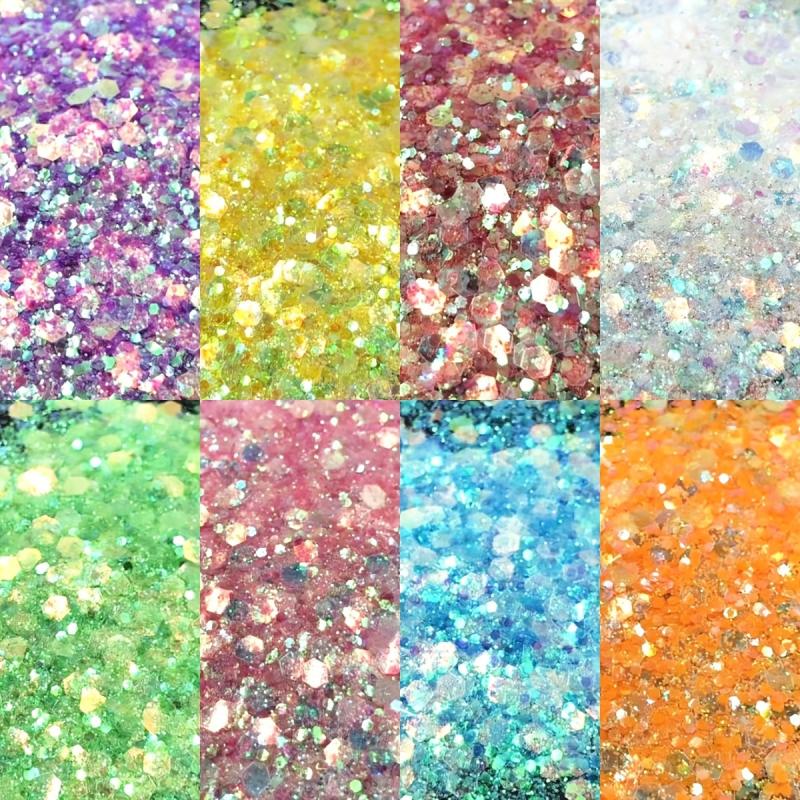 Holographic Hexagon Nail Glitter Sequins - Resin Makeup Sparkles
