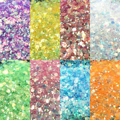 Holographic Hexagon Nail Glitter Sequins - Resin Makeup Sparkles