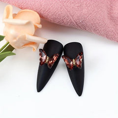 10 Pcs 3D Butterfly Nail Charms Clear Crystal Rhinestones