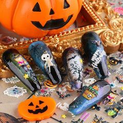 Halloween Nail Art Stickers 5D Stereoscopic Embossed Self Adhesive Decals