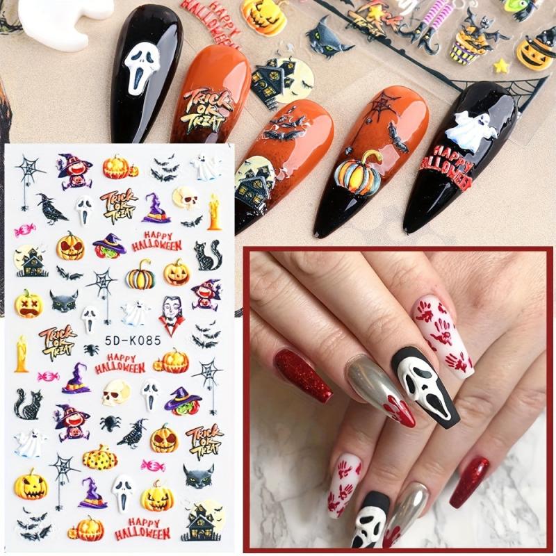 Halloween Nail Art Stickers 5D Stereoscopic Embossed Self Adhesive Decals