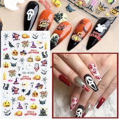 Halloween Nail Art Stickers 5D Stereoscopic Embossed Self Adhesive Decals
