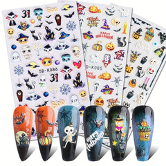 Halloween Nail Art Stickers 5D Stereoscopic Embossed Self Adhesive Decals