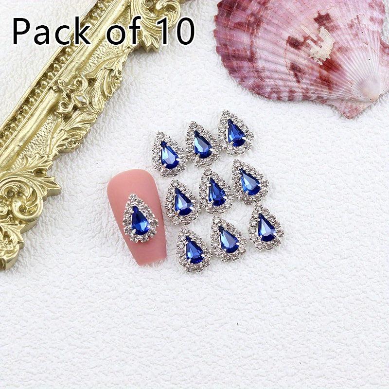 10pcs Nail Art Charms With Crystal AB Rhinestones