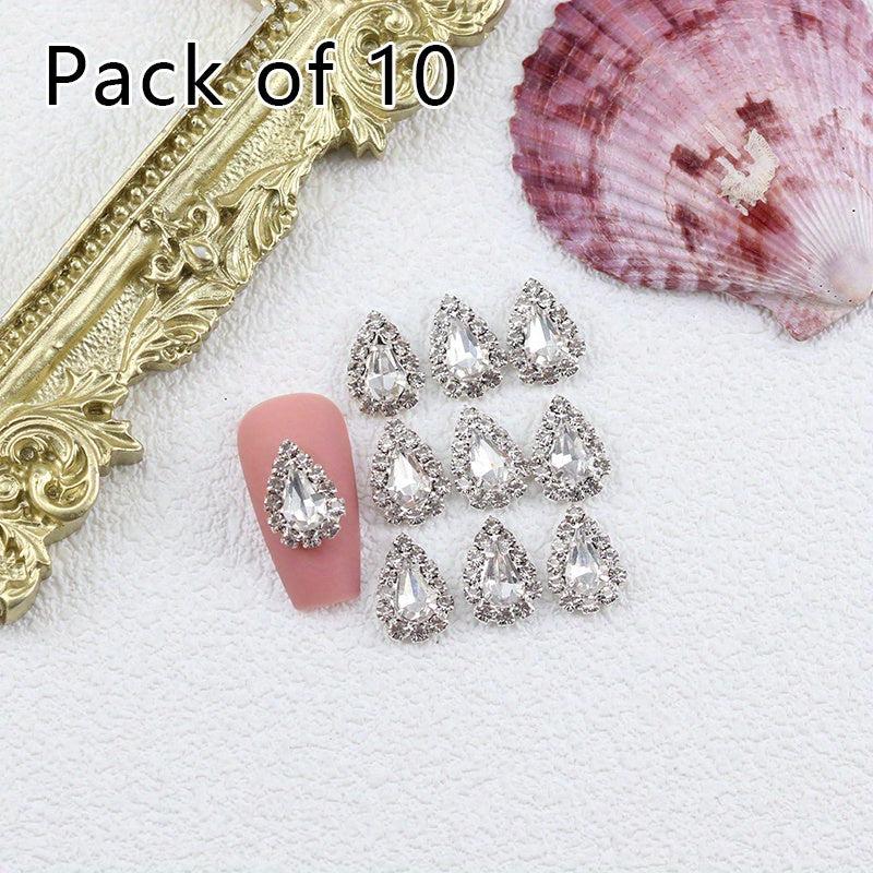 10pcs Nail Art Charms With Crystal AB Rhinestones