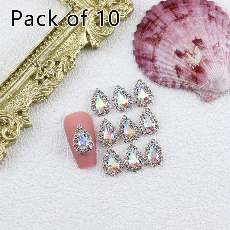 10pcs Nail Art Charms With Crystal AB Rhinestones