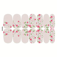 Geometric Flower Gel Nail Strips for Full Nail Wraps and Acrylic Nails