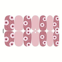 Geometric Flower Gel Nail Strips for Full Nail Wraps and Acrylic Nails