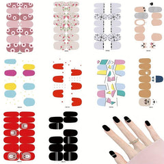 Geometric Flower Gel Nail Strips for Full Nail Wraps and Acrylic Nails