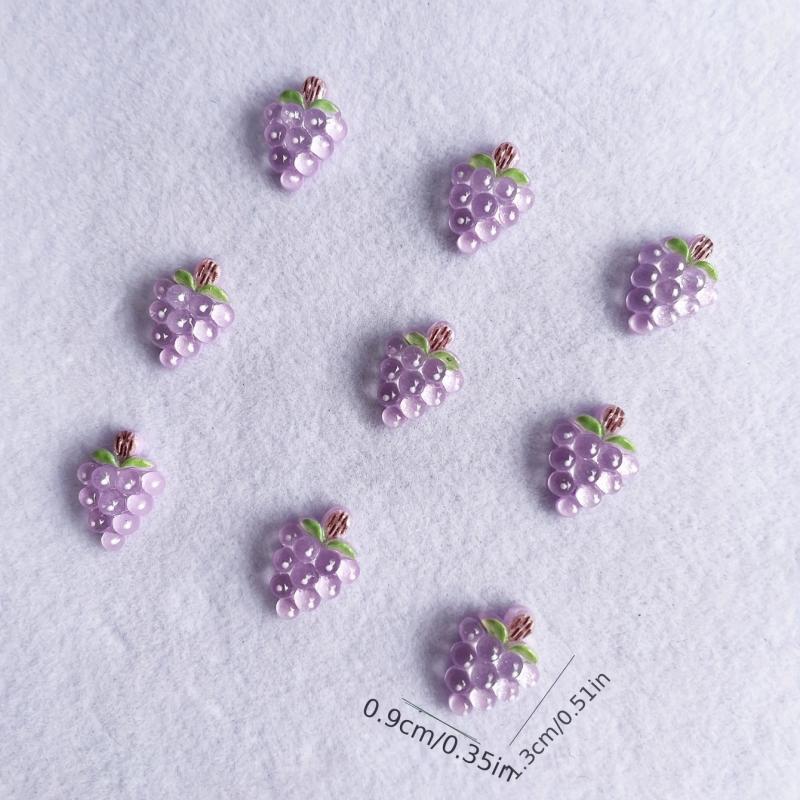 Purple 3D Nail Charms Resin Stones for Manicure