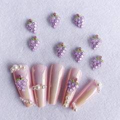 Purple 3D Nail Charms Resin Stones for Manicure