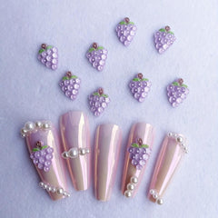 Purple 3D Nail Charms Resin Stones for Manicure