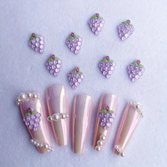 Purple 3D Nail Charms Resin Stones for Manicure