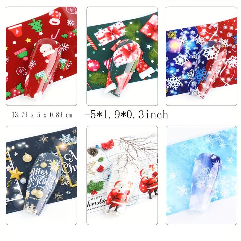 Christmas Nail Foil Transfer Sticker Santa Deer Nail Decal