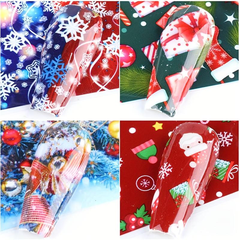 Christmas Nail Foil Transfer Sticker Santa Deer Nail Decal