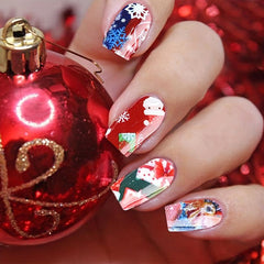 Christmas Nail Foil Transfer Sticker Santa Deer Nail Decal