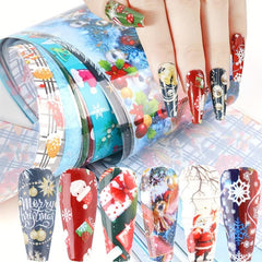 Christmas Nail Foil Transfer Sticker Santa Deer Nail Decal