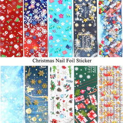Christmas Nail Foil Transfer Sticker Santa Deer Nail Decal