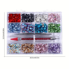 Red Nail Rhinestones Glass AB Crystal Rhinestones Kit