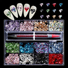 Red Nail Rhinestones Glass AB Crystal Rhinestones Kit