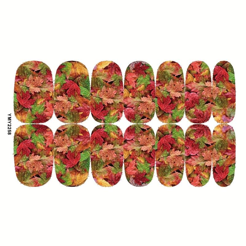12 Sheets Fall Nail Art Decal Thanksgiving Full Nail Wrap Maple Leaf Nail Sticke