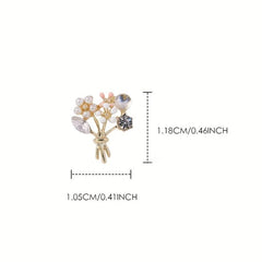 2pcs 3D Zircon Rhinestone Pearl Flowers Nail Art Charms for DIY Crafts