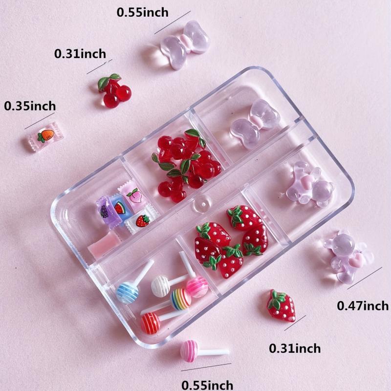 3D Resin Nail Charms for DIY Nail Art and Face Decor Flat Back Mini Charms