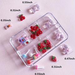 3D Resin Nail Charms for DIY Nail Art and Face Decor Flat Back Mini Charms