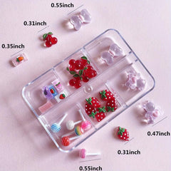 3D Resin Nail Charms for DIY Nail Art and Face Decor Flat Back Mini Charms