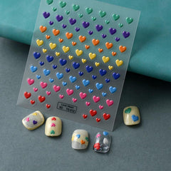 3D Love Star Nail Stickers Embossed Nail Decals for Manicure