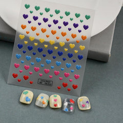 3D Love Star Nail Stickers Embossed Nail Decals for Manicure